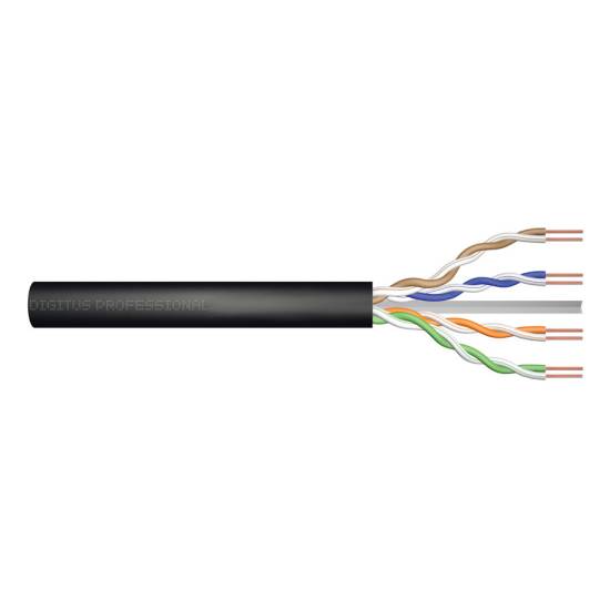 Kabel instalacyjny kat.5e U/UTP AWG 24/1 PE 100m czarny suchy Digitus DK-1511-V-1-OD
