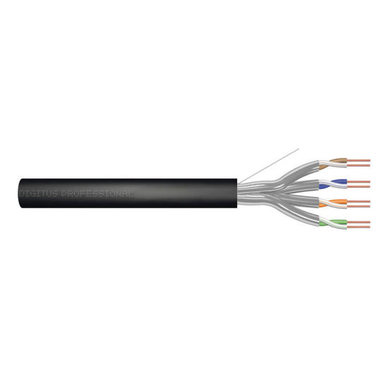 Kabel instalacyjny kat.6A U/FTP Fca AWG 23/1 PE 50m czarny zewnętrzny żelowany Digitus DK-1621-A-VH-05-OD
