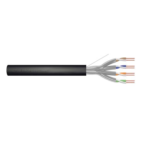Kabel instalacyjny kat.6A U/FTP Fca AWG 23/1 PE 500m czarny zewnętrzny żelowany Digitus DK-1621-A-VH-5-OD