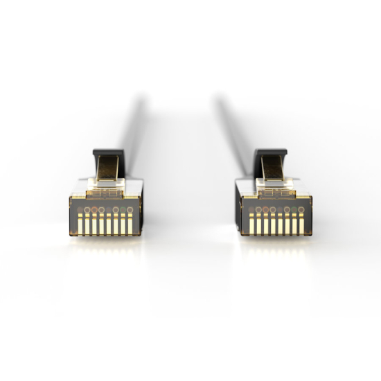 Patch cord S-FTP kat. 6A AWG 26/7 PE zewnętrzny 1,0m czarny Digitus DK-1644-A-010-OD