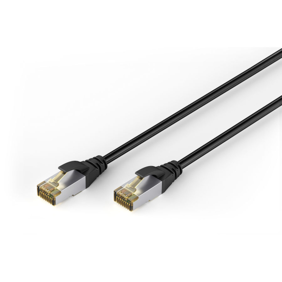 Patch cord S-FTP kat. 6A AWG 26/7 PE zewnętrzny 1,0m czarny Digitus DK-1644-A-010-OD