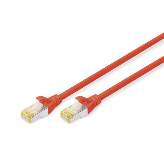 Patch cord S-FTP kat. 6A AWG 26/7 LSOH 10,0m czerwony Digitus DK-1644-A-100/R