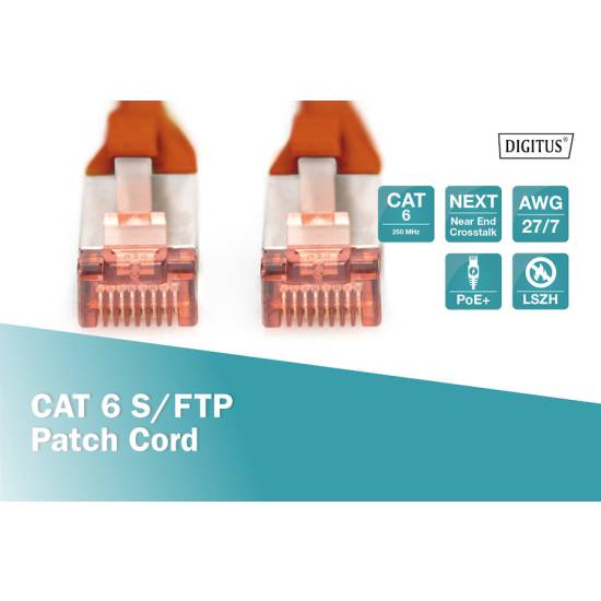 Patch cord S-FTP kat. 6 0,5m czerwony Digitus DK-1644-005/R