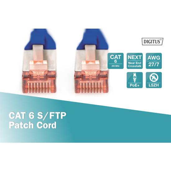 Patch cord S-FTP kat. 6 1,0m niebieski Digitus DK-1644-010/B