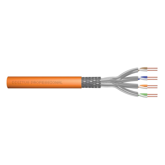 Kabel instalacyjny kat.7 S/FTP Dca AWG 23/1 LSOH 100m pomarańczowy Digitus DK-1743-VH-1