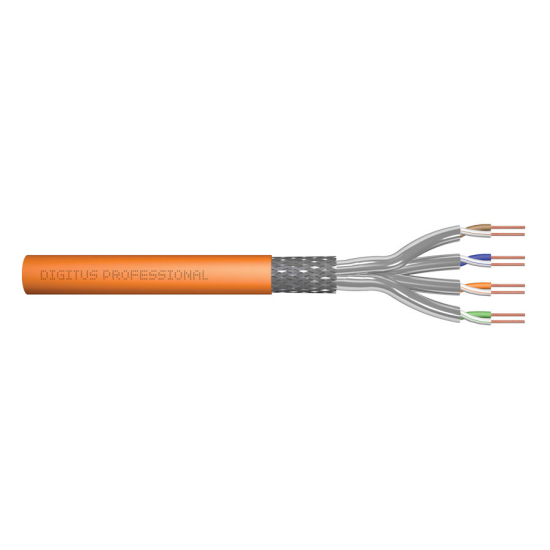 Kabel instalacyjny kat.7 S/FTP Dca AWG 23/1 LSOH 500m pomarańczowy Digitus DK-1743-VH-5