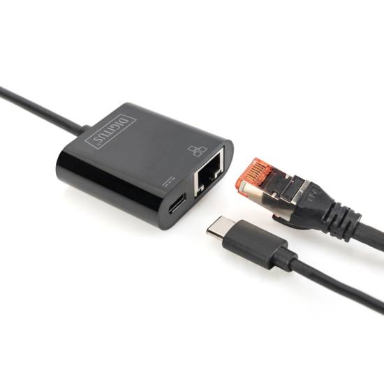 Karta sieciowa USB C -> RJ45 1Gbps PD 60W Digitus DN-3027