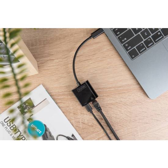 Karta sieciowa USB C -> RJ45 1Gbps PD 60W Digitus DN-3027