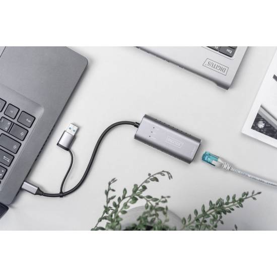 Karta sieciowa USB A / USB C 2.5Gbps Digitus DN-3028