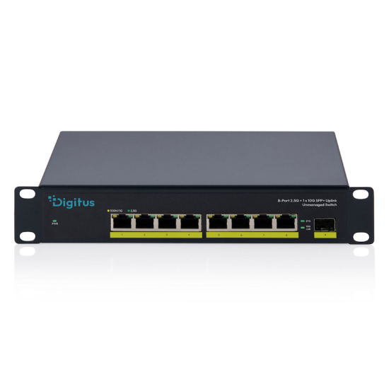 Switch Digitus DN-80122 x 8 10/100/1000/2500Mbps 1x SFP+ 10G do szafy 10''