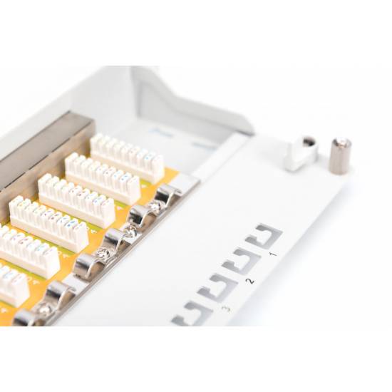 Patch panel 10'' 8x RJ45 kat.6 ekranowany Digitus DN-91608S-G szary