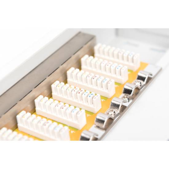 Patch panel 10'' 8x RJ45 kat.6 ekranowany Digitus DN-91608S-G szary