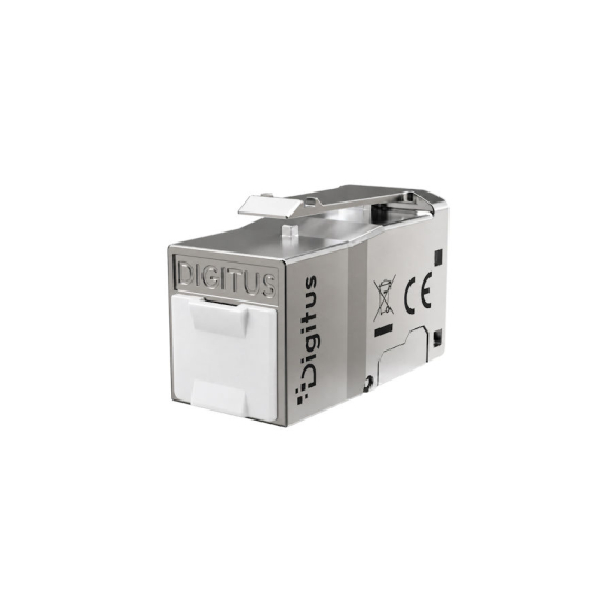 Moduł keystone RJ45 kat. 6 ekranowany beznarzędziowy zaślepka przeciwpyłowa Digitus DN-93623