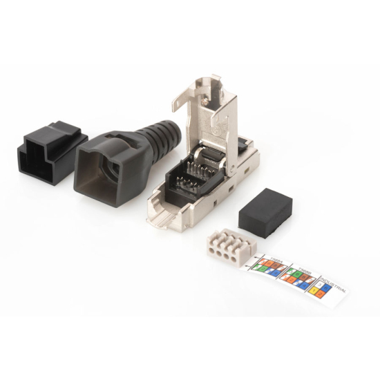 Wtyk modularny RJ45  kat.6A 10GbE PoE+ ekranowany beznarzędziowy zamykany AWG 27-22 Digitus DN-93631