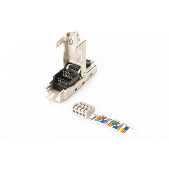 Wtyk modularny RJ45  kat.6A 10GbE PoE+ ekranowany beznarzędziowy zamykany AWG 27-22 Digitus DN-93631