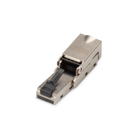 Wtyk modularny RJ45  kat.6A 10GbE PoE+ ekranowany beznarzędziowy metalowy łamany AWG 27-22 Digiitus DN-93636