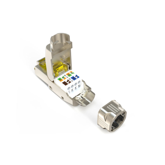 Wtyk modularny RJ45  kat.6A 10GbE PoE+ ekranowany beznarzędziowy metalowy AWG 27-22 Digiitus DN-93638