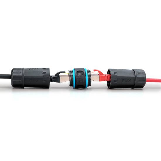 Adapter RJ45/RJ45 przelotka 1:1 kat. 6A ekranowany outdoor stopień ochrony IP68 Digitus DN-93905-OD