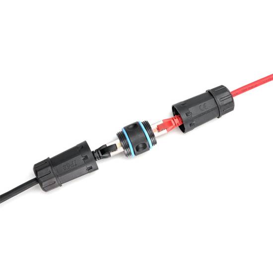 Adapter RJ45/RJ45 przelotka 1:1 kat. 6A ekranowany outdoor stopień ochrony IP68 Digitus DN-93905-OD