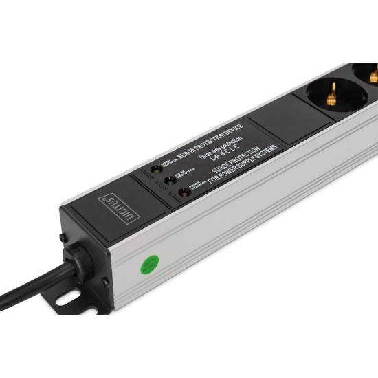 Listwa zasilająca pionowa 1U 9-gniazd 2m filtr EMI/RFI Digitus DN-95438