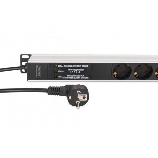 Listwa zasilająca pionowa 1U 9-gniazd 2m filtr EMI/RFI Digitus DN-95438