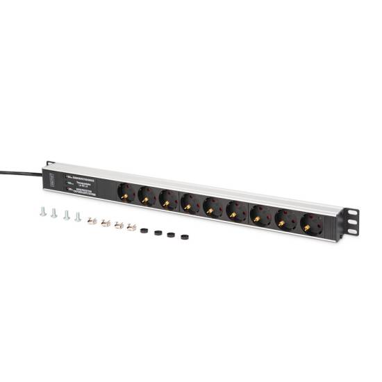 Listwa zasilająca pionowa 1U 9-gniazd 2m filtr EMI/RFI Digitus DN-95438