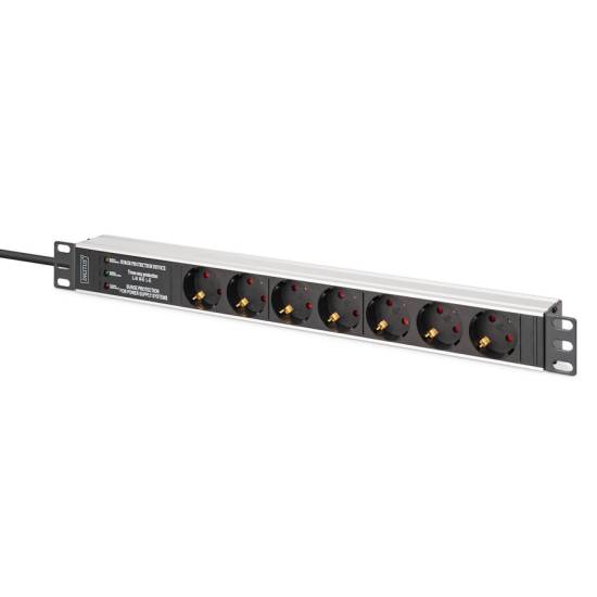 Listwa zasilająca 19" 1U 7-gniazd 2m filtr EMI/RFI Digitus DN-95441