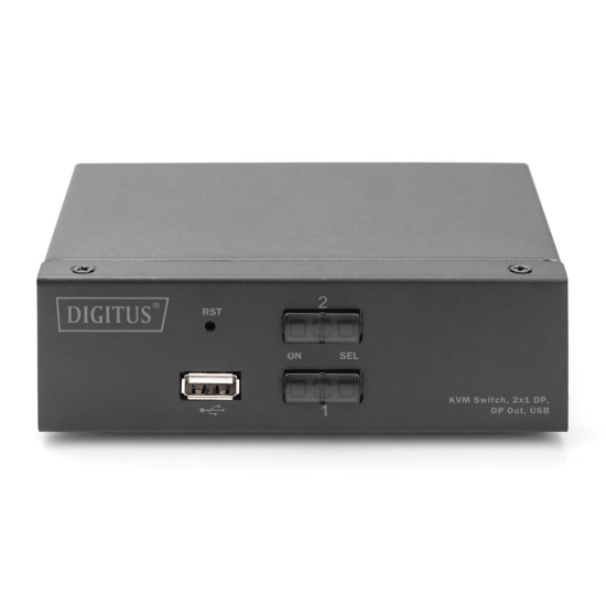 Przełącznik KVM DisplayPort 2-portowy Digitus DS-12851