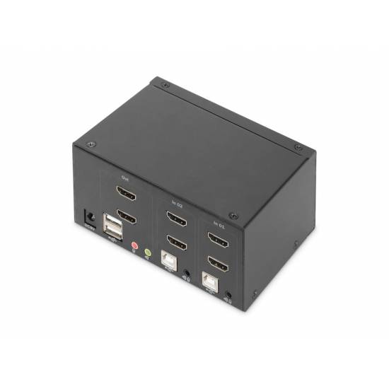 Przełącznik KVM HDMI 4K 2-portowy Digitus DS-12860 podwójny wyświetacz