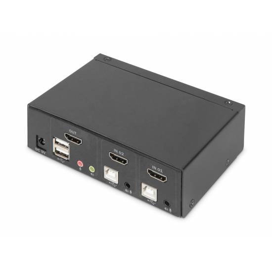 Przełącznik KVM HDMI 4K 2-portowy Digitus DS-12870