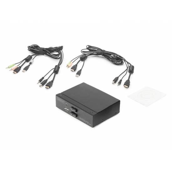 Przełącznik KVM HDMI 4K 2-portowy Digitus DS-12870