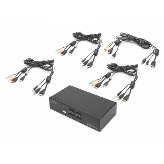 Przełącznik KVM HDMI 4K 4-portowy Digitus DS-12880