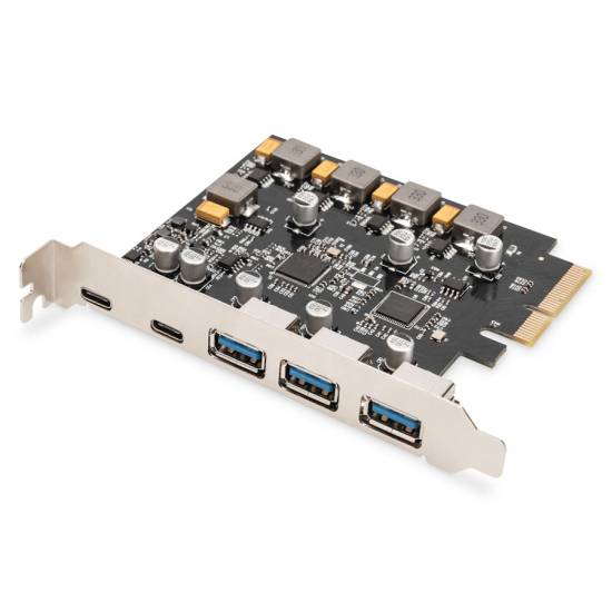 Karta PCI Express USB 3.1 USB-C x2 USB-A x3 Digitus DS-30222