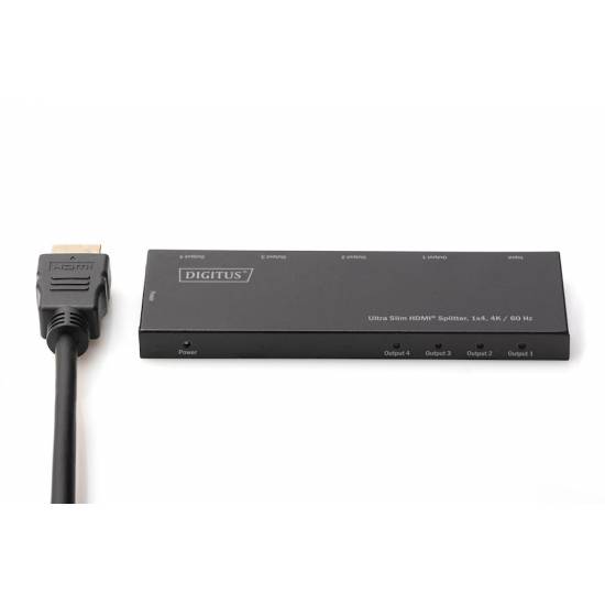Rozdzielacz HDMI x4 4K 60Hz UHD ultra slim Digitus DS-45323
