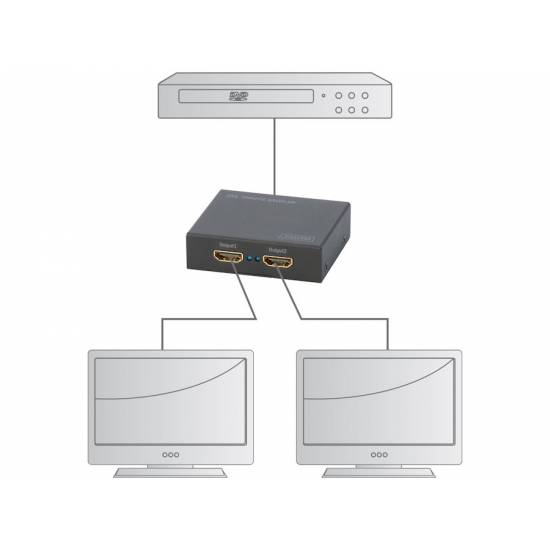 Rozdzielacz HDMI x2 4K UHD 3D HDCP Digitus DS-46304