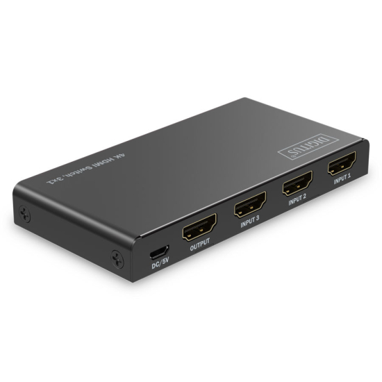 Przełącznik HDMI x3 4K/60Hz UHD HDR 18 Gbps HDCP 2.2 Digitus DS-55331