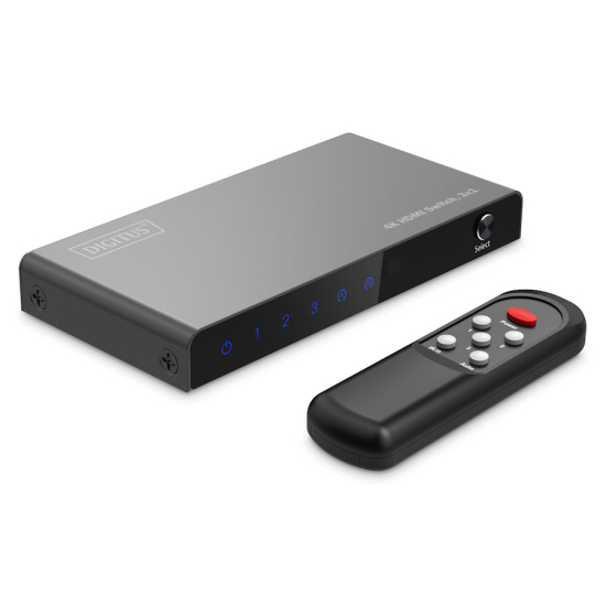 Przełącznik HDMI x3 4K/60Hz UHD HDR 18 Gbps HDCP 2.2 Digitus DS-55331