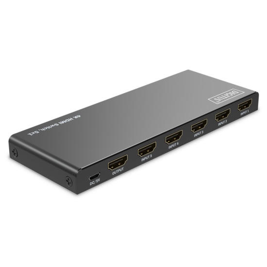 Przełącznik HDMI x5 4K/60Hz UHD HDR 18 Gbps HDCP 2.2 Digitus DS-55332
