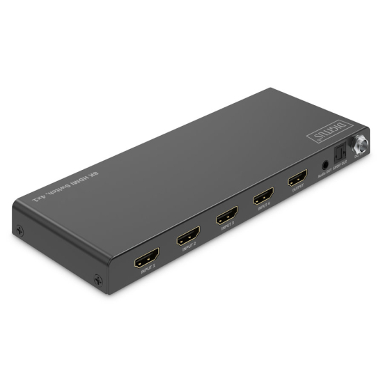 Przełącznik HDMI x4 8K/60Hz HDR 48 Gbps HDCP 2.3 Toslink / Stereo EDID Digitus DS-55335
