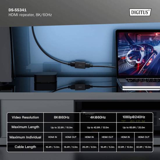 Wzmacniacz HDMI 8K 60Hz Digitus DS-55341