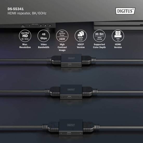 Wzmacniacz HDMI 8K 60Hz Digitus DS-55341