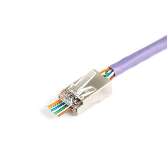 Wtyk modularny RJ45 8p8c przelotowy kat.5e 100szt ekranowany Ditgitus X-ML-5F-EZ