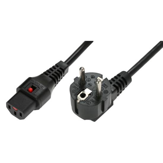 Kabel zasilania C13-Schuko 5,0m IEC lock czarny IEC-EL269S