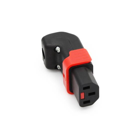 Złącze zasilania C13 IEC LOCK+ rozbieralne kątowe IEC-PA130100DBK