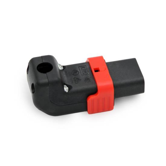 Złącze zasilania C13 IEC LOCK+ rozbieralne kątowe IEC-PA130100DBK