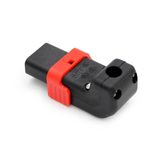 Złącze zasilania C13 IEC LOCK+ rozbieralne kątowe IEC-PA130100DBK