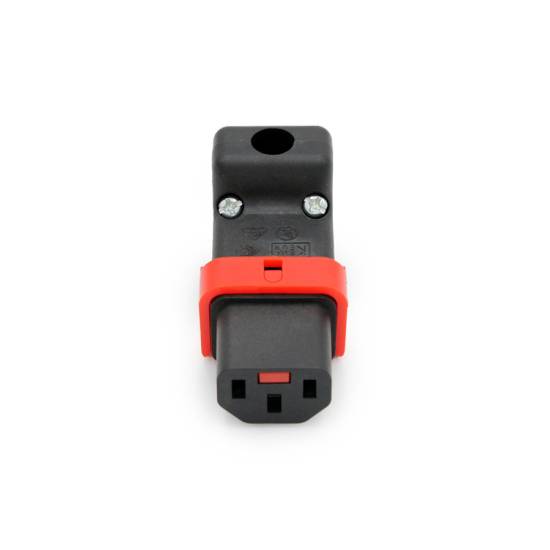 Złącze zasilania C13 IEC LOCK+ rozbieralne kątowe IEC-PA130100DBK