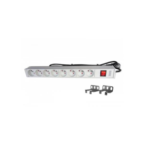 Listwa zasilająca 19" 8-gniazd wyłącznik 2m A-19-STRIP-2-IMP