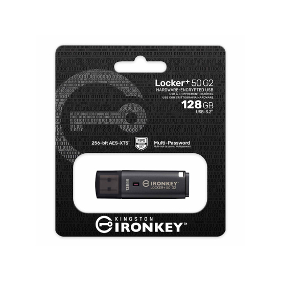 Pamięć USB 3.2 Gen 1 Kingston IronKey Locker+ 50 G2  USB-A AES-256 Encrypted 128GB IKLP50G2/128GB