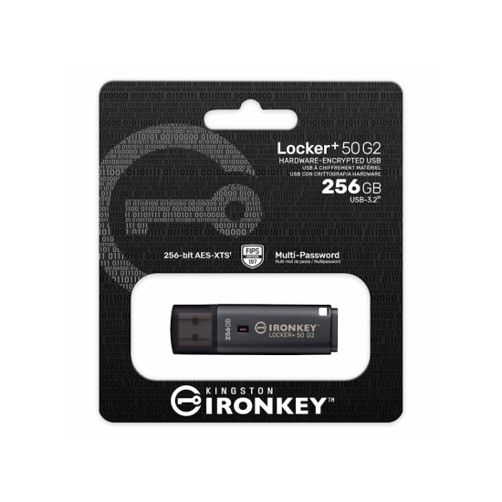 Pamięć USB 3.2 Gen 1 Kingston IronKey Locker+ 50 G2  USB-A AES-256 Encrypted 256GB IKLP50G2/256GB